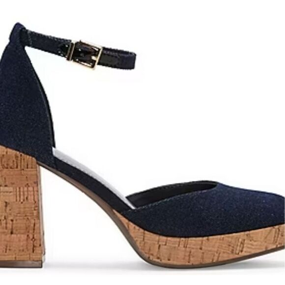 NWT WORTHINGTON Panama 9.5 Black Closed Toe Platform Heels Ankle Strap $70 MSRP - Picture 2 of 12